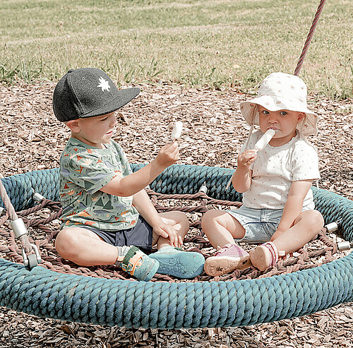 Kinder auf dem Spielplatz - Alpsee Camping Immenstadt