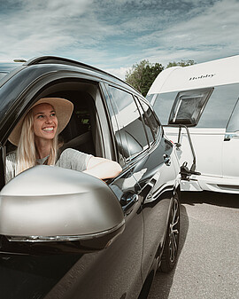 Anreise am Campingplatz mit Auto und Wohnwagen - Alpsee Camping Immenstadt