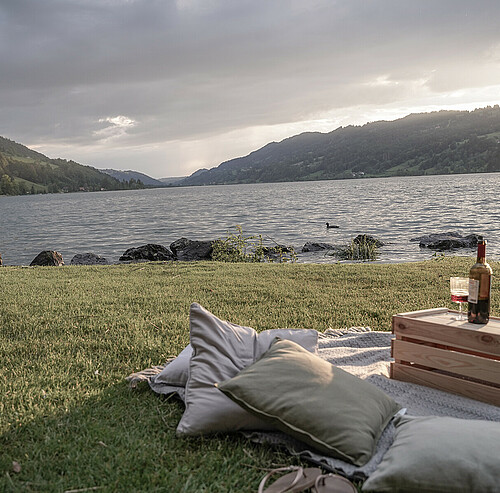 Picknick und Wein am Alpsee - Alpsee Camping Immenstadt im Allgäu