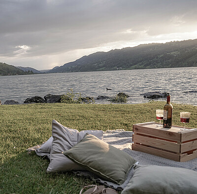 Picknick am See - Campingurlaub Allgäu - Alpsee Camping Immenstadt